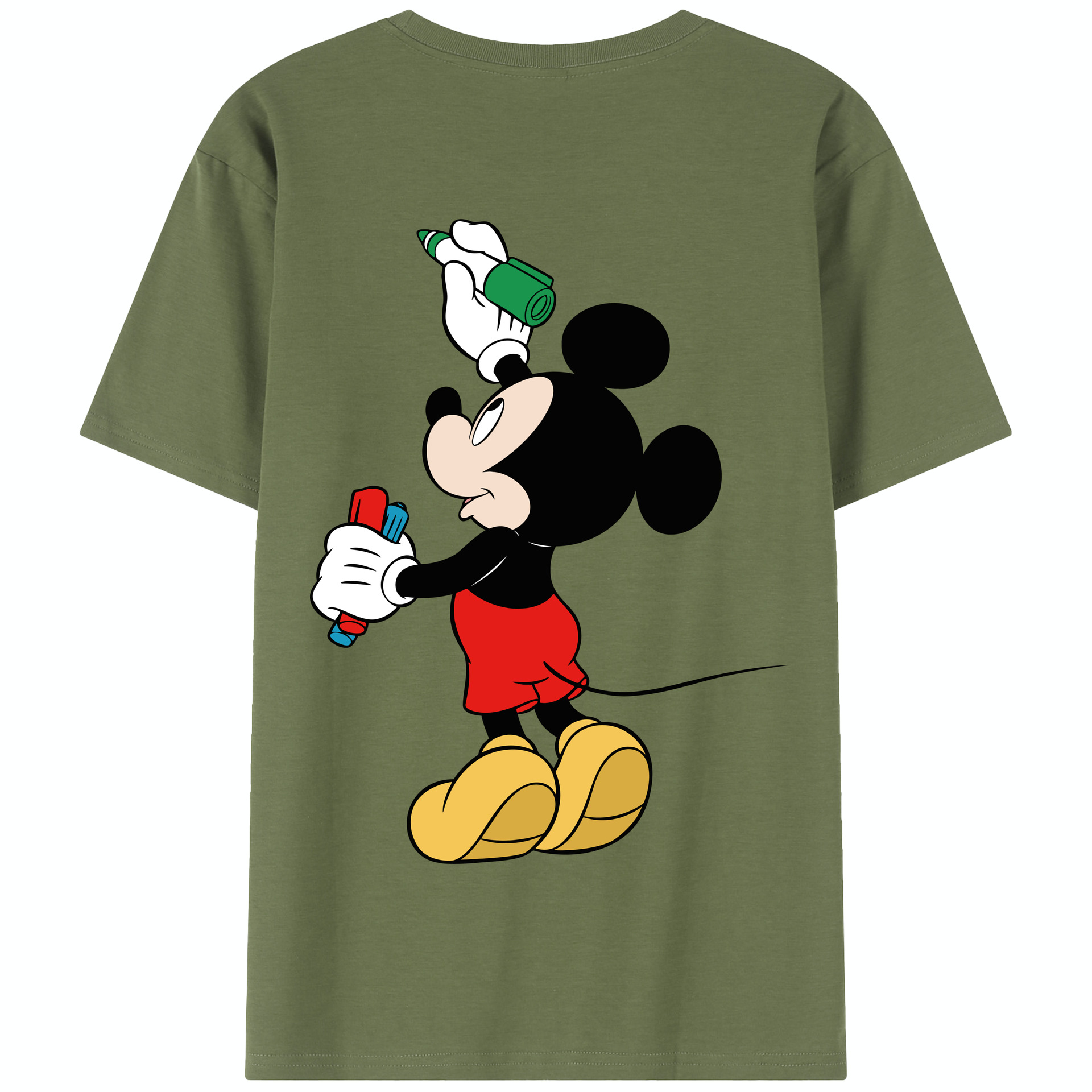 （画像用） ミッキーマウス Mickey Mouse 綿100％半袖Tシャツ（背面プリント）